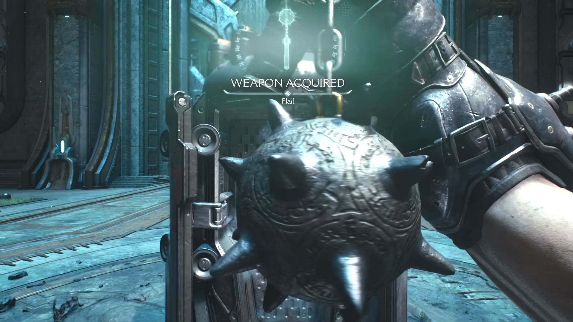 Receiving the Flail in Siege - Part 1 (Image via Sportskeeda Gaming || Bethesda Softworks)